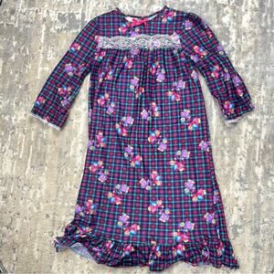 Vintage Basic Editions polyester fleece long winter granny night gown size 8